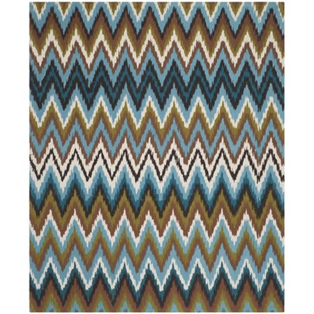 Safavieh Cedar Brook Hand Loomed Large Rectangle Rug- Green - Blue- 7 Ft. 3 In. X 9 Ft. 3 In. CDR145D-7